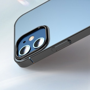 Луксозен твърд гръб ултра тънък оригинален BASEUS Glitter SERIES кристално прозрачен за Apple iPhone 12 mini 5.4 черен кант
